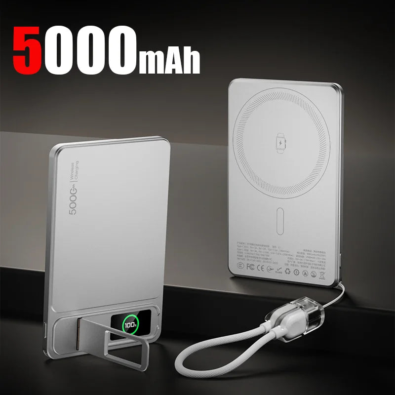 200,000mAh Slim Magnetic Power Bank — MagSafe-Compatible Wireless 20W Fast Charging Portable Battery