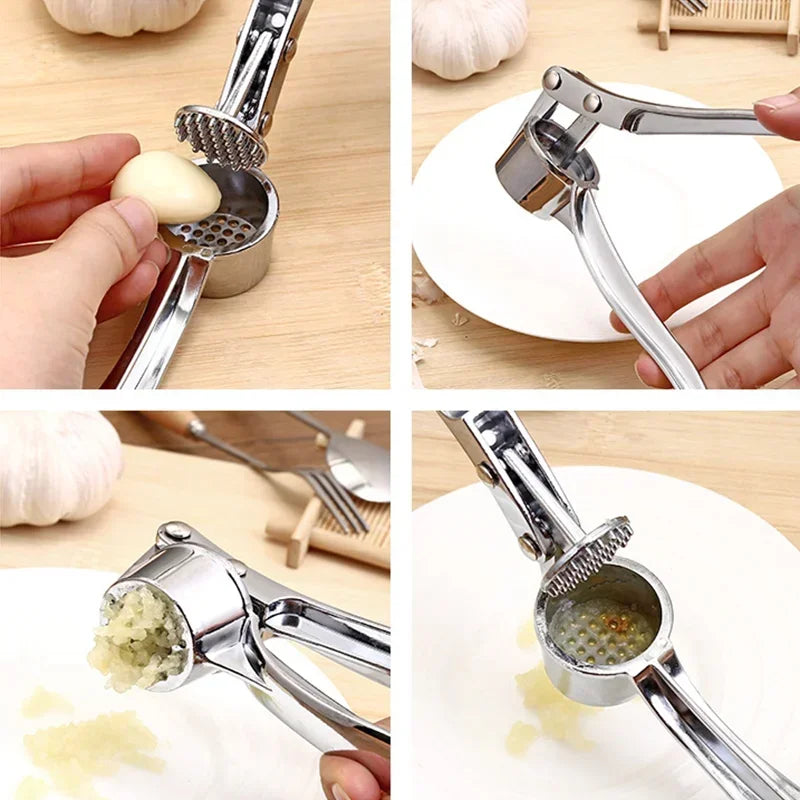 Aluminum Garlic Press Stainless Steel Manual Garlic Grinder and Crusher - Kitchen Gadget