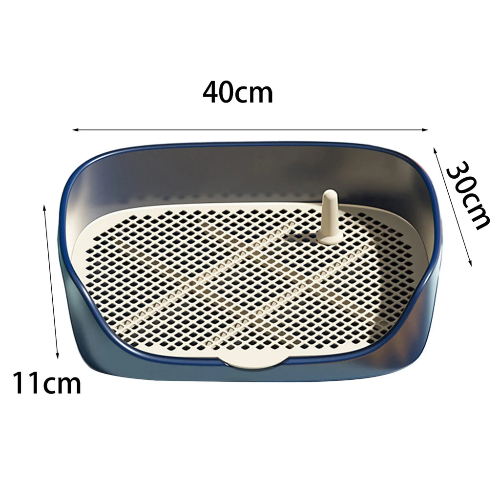 Portable Dog & Cat Training Potty with Splash Guard 15.75 x 11.81 x 4.33 in (40 x 30 x 11 cm) - Indoor/Outdoor Litter Box Trainer, Non-Slip Detachable Grid
