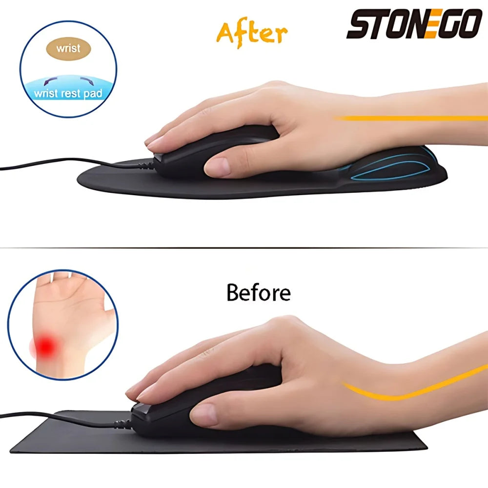 Ergonomic Keyboard & Mouse Wrist Rest Mouse Pad — Neoprene EVA Wrist Support, Non-Slip
