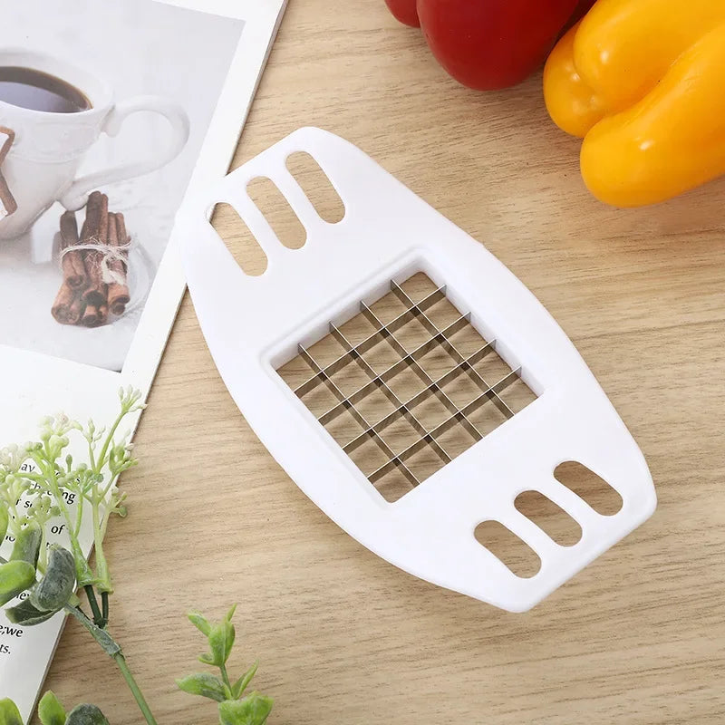 French Fry Cutter Potato Slicer – Vegetable Chopper for Homemade Chips, Metal Blades with ABS Handle (6.7 x 3.9 in / 17 x 10 cm)