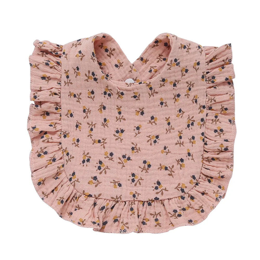 Muslin Cotton Baby Bibs & Burp Cloths - Ruffle Bandana Drool Bibs for Newborns