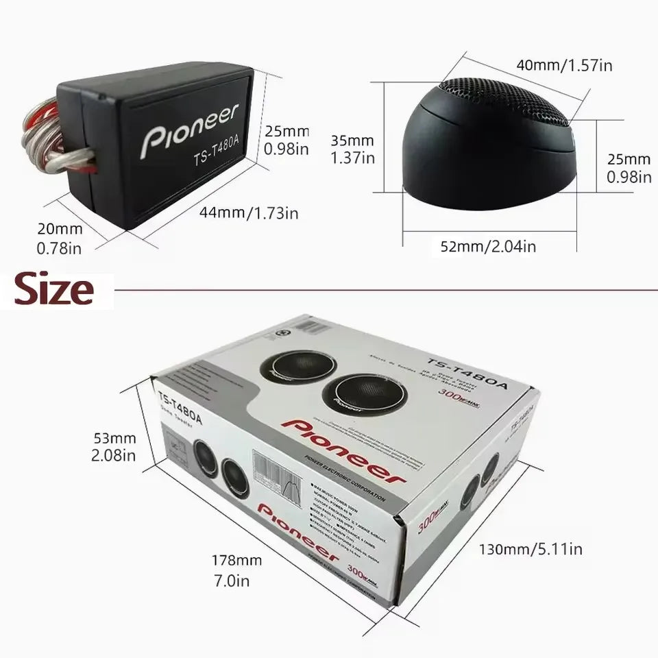 Silk Dome Car Tweeter Speakers – Universal 12V Car Audio Tweeters, 80W RMS (600W Peak), 1 in (25.4 mm)