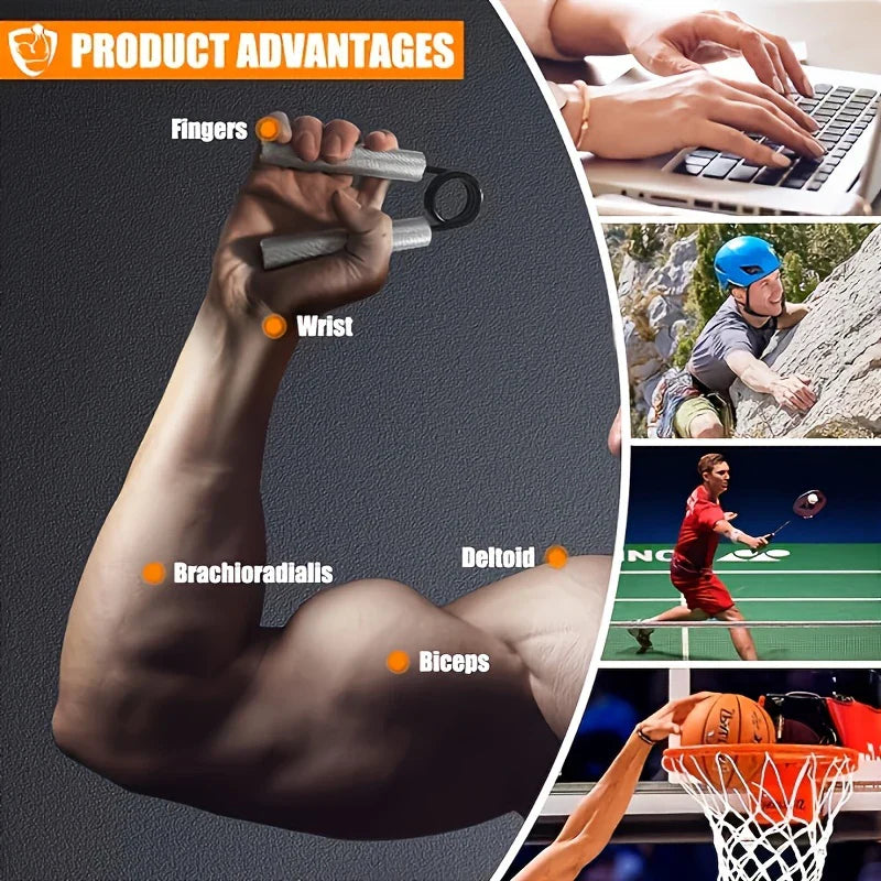 Heavy-Duty Hand Gripper - Metal Grip Strength Trainer & Carpal Expander for Finger, Wrist and Forearm Rehabilitation