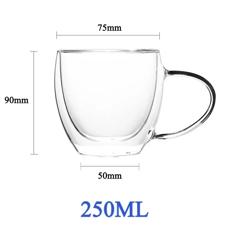 Double-Wall Borosilicate Glass Cups (80-450 ml) Heat-Resistant Insulated Tea, Coffee & Beer Glasses, Single to 6-Pack