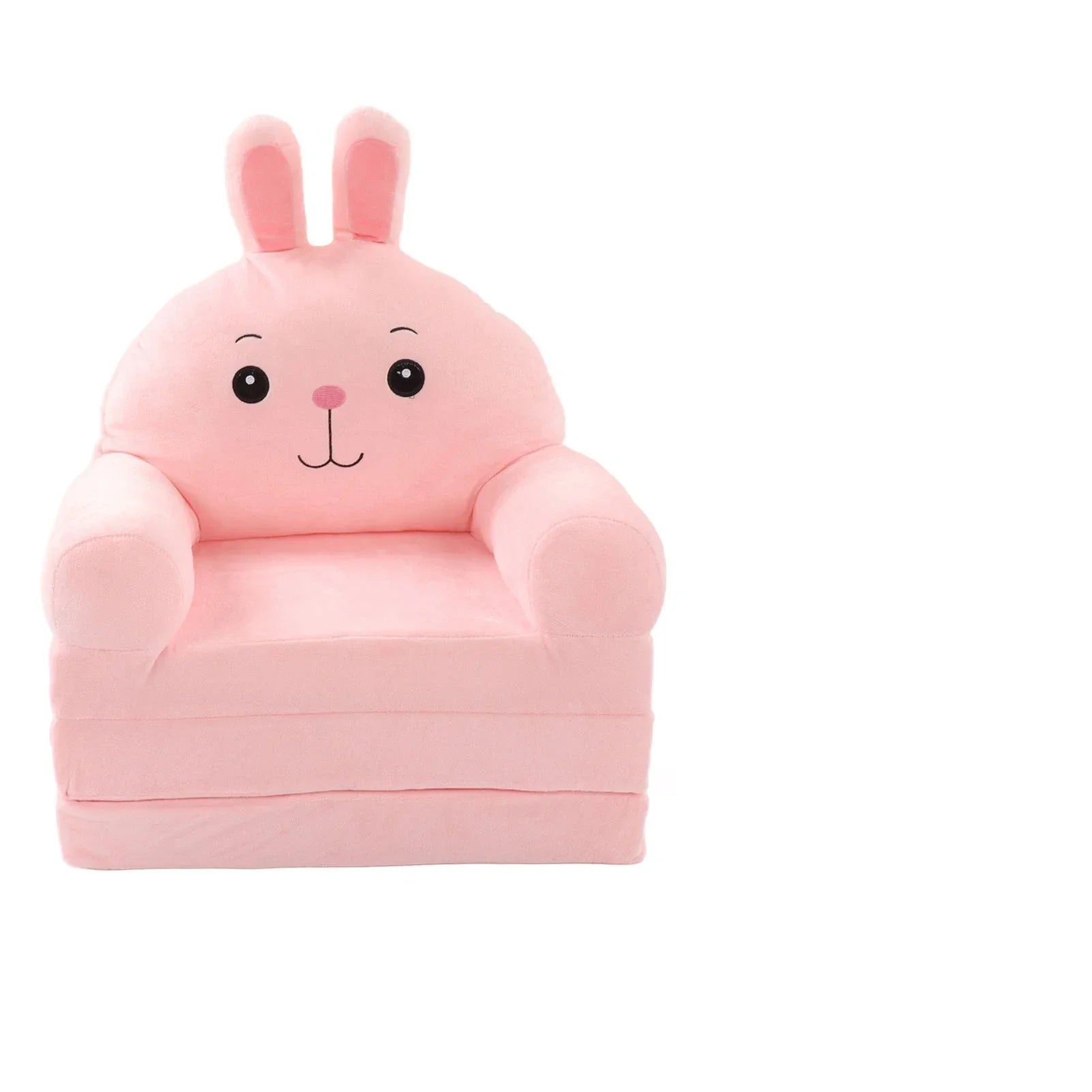 Cartoon Foldable Kids Sofa Bed Plush Washable Children's Armchair with Wide Armrests