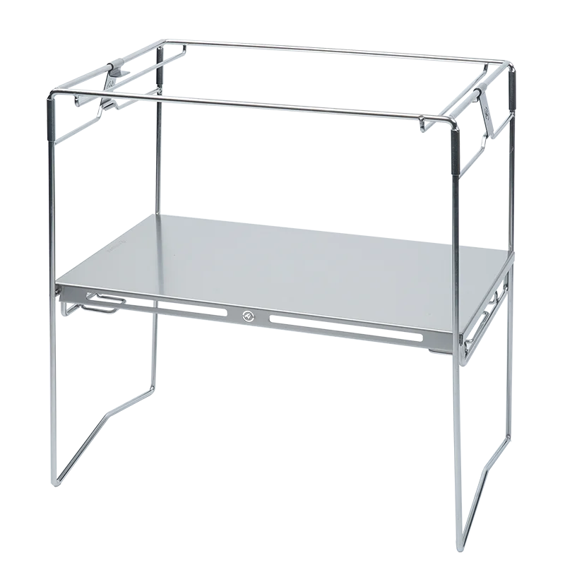 IGT System Stainless Steel Foldable Camping Table, Portable Picnic & Stove Table for Hiking and Travel
