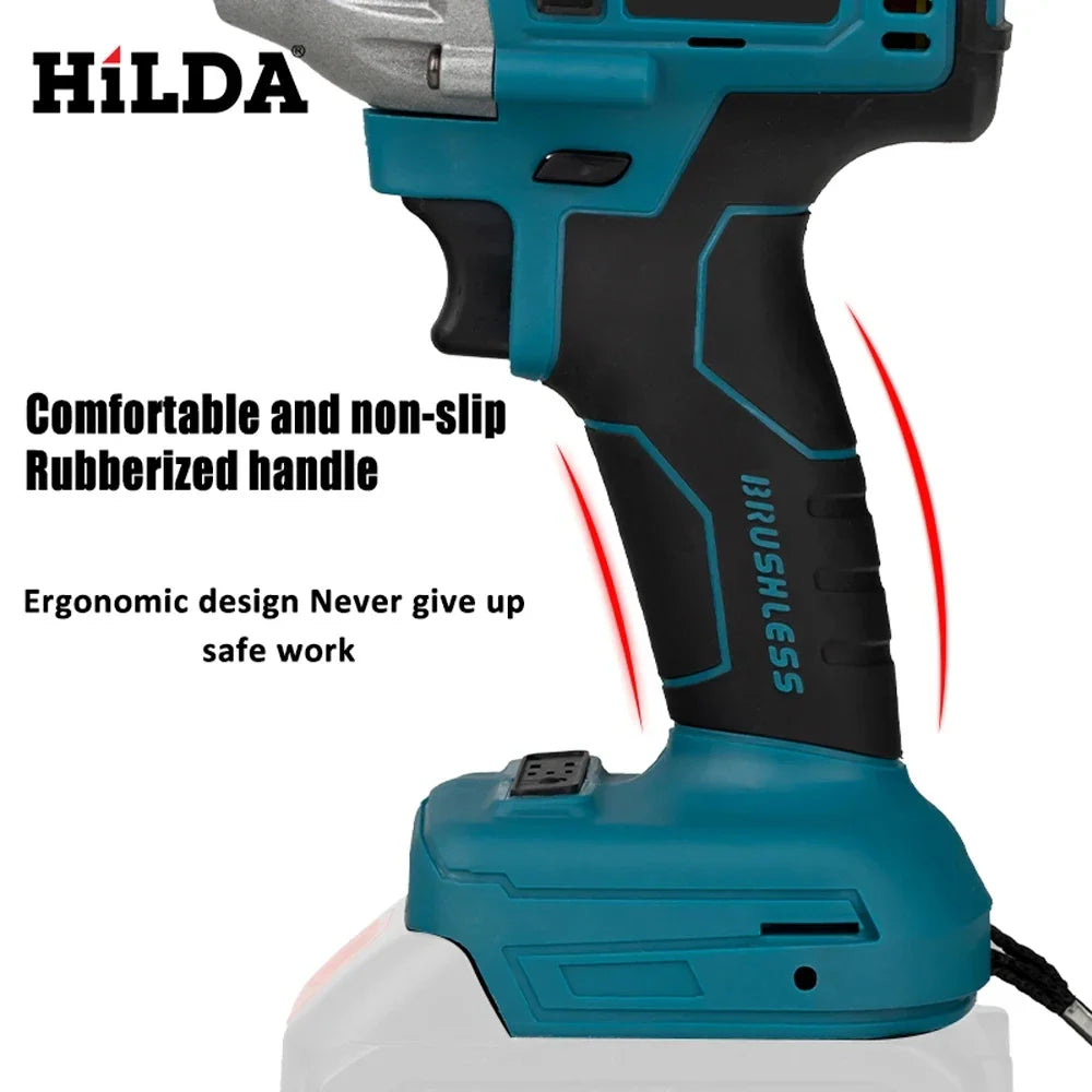 Brushless Cordless 1/2-Inch Impact Wrench — Rechargeable, 18V Battery Compatible