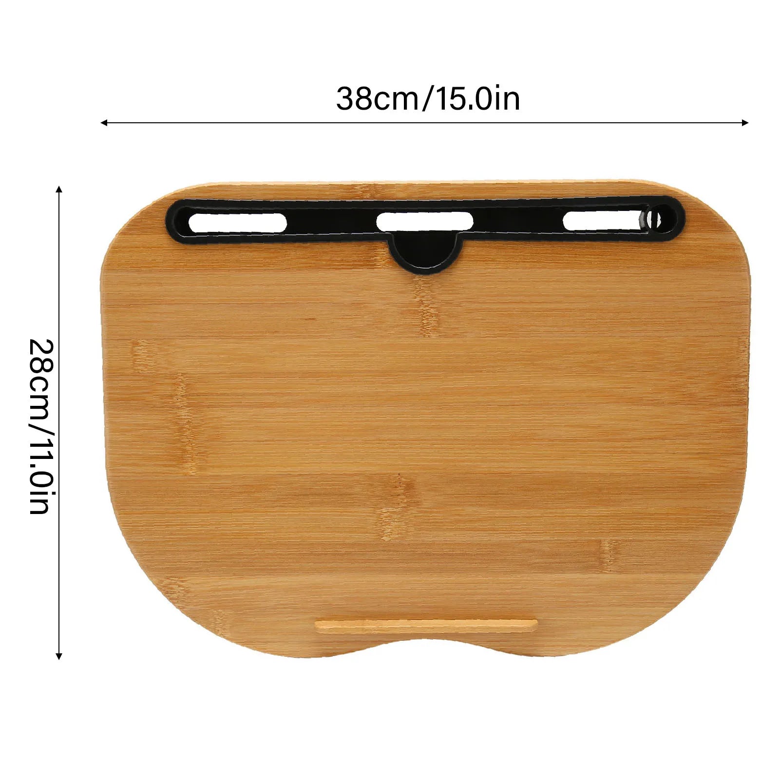 Bamboo Lap Desk with Cushion Pillow — Portable Laptop & Tablet Stand for Up to 15.6-inch (39.6 cm) Laptops
