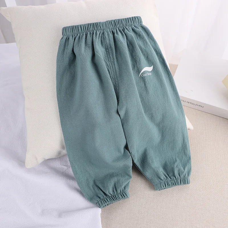 Kids Anti-Mosquito Cotton Bloomers - Lightweight Summer Air-Conditioning Pants for Boys & Girls, Ages 1-5
