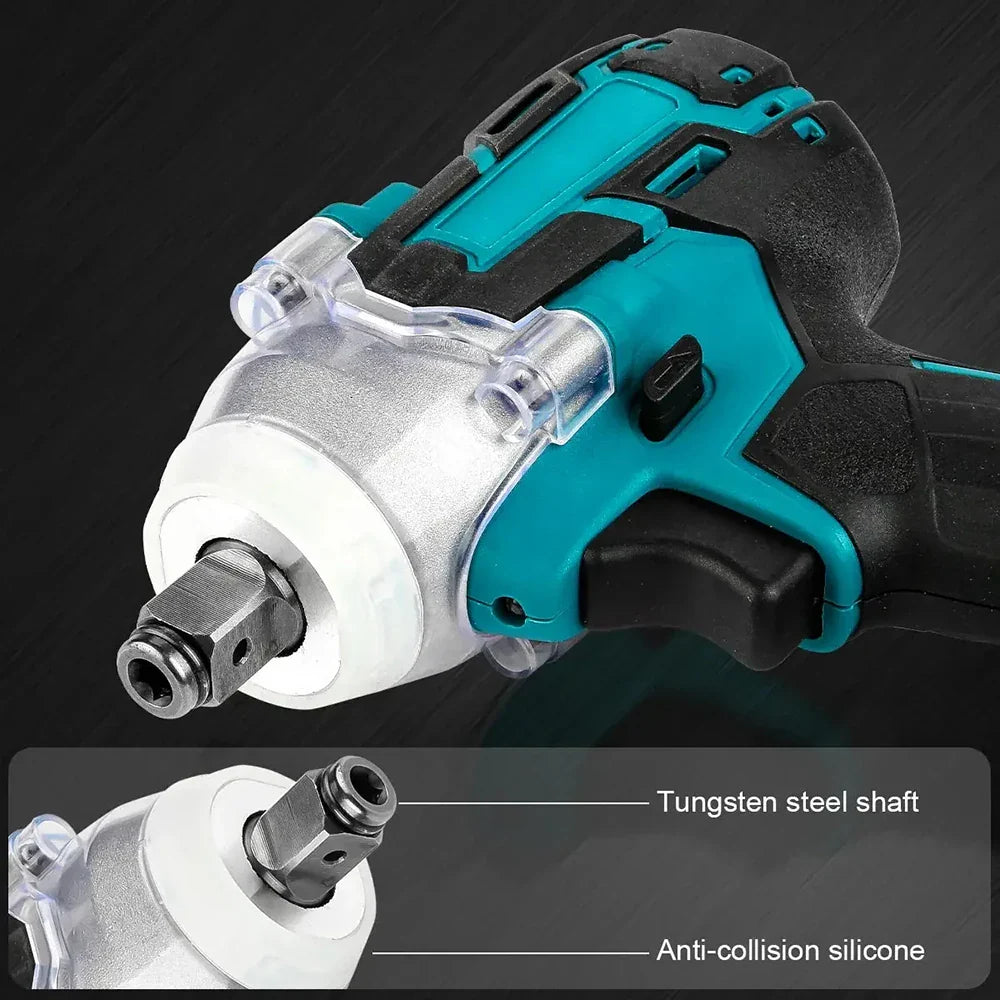 2-in-1 Brushless Cordless Impact Wrench 1/2-Inch Drive with LED Light — 520 N·m Max Torque, Compatible with 18V Batteries