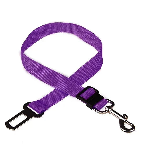 Adjustable Pet Seat Belt for Dogs & Cats 17.7–28.3 in (45–72 cm) Nylon Car Safety Restraint with Quick-Release Clip
