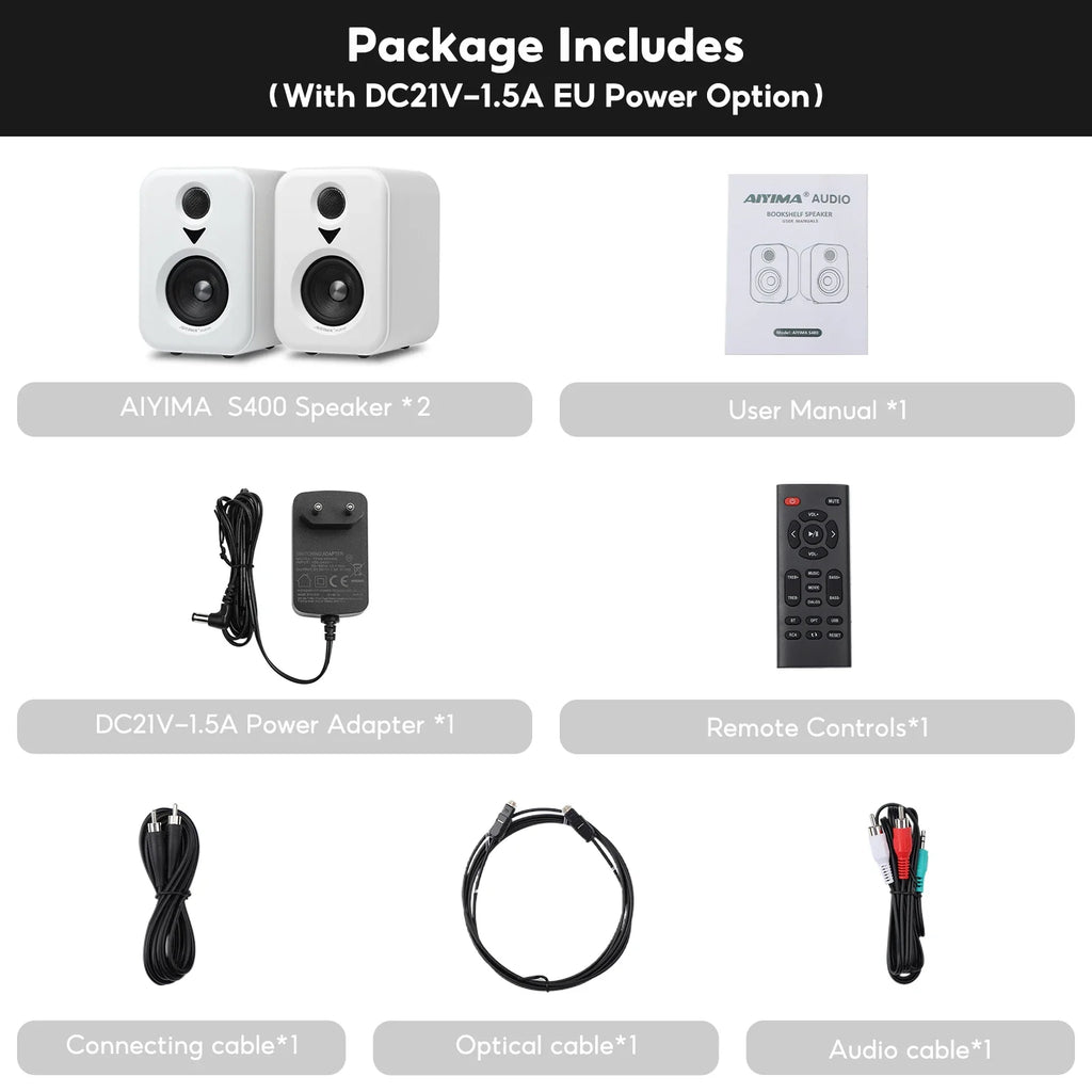 Bookshelf Active Studio Speakers 3" (7.6 cm) Bluetooth 5.3 USB DAC Hi-Res HiFi 2.0 with Subwoofer Output for TV & PC