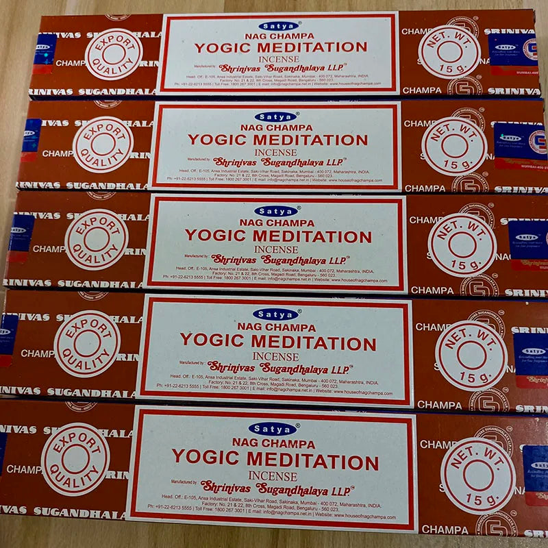 5-Box Nag Champa Incense Sticks — 50–60 Handmade Sticks (20 cm / 8 in) Sandalwood & White Sage Home Fragrance