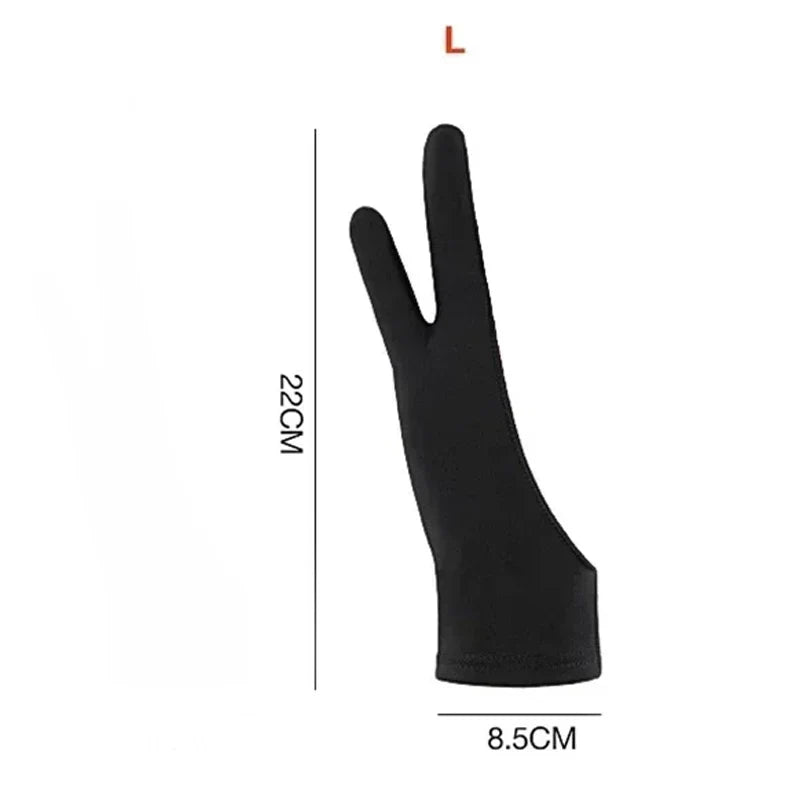 Two-Finger Drawing Glove — Anti-Fouling Anti-Touch Artist Glove for Graphics Tablet & iPad (Left or Right Hand)