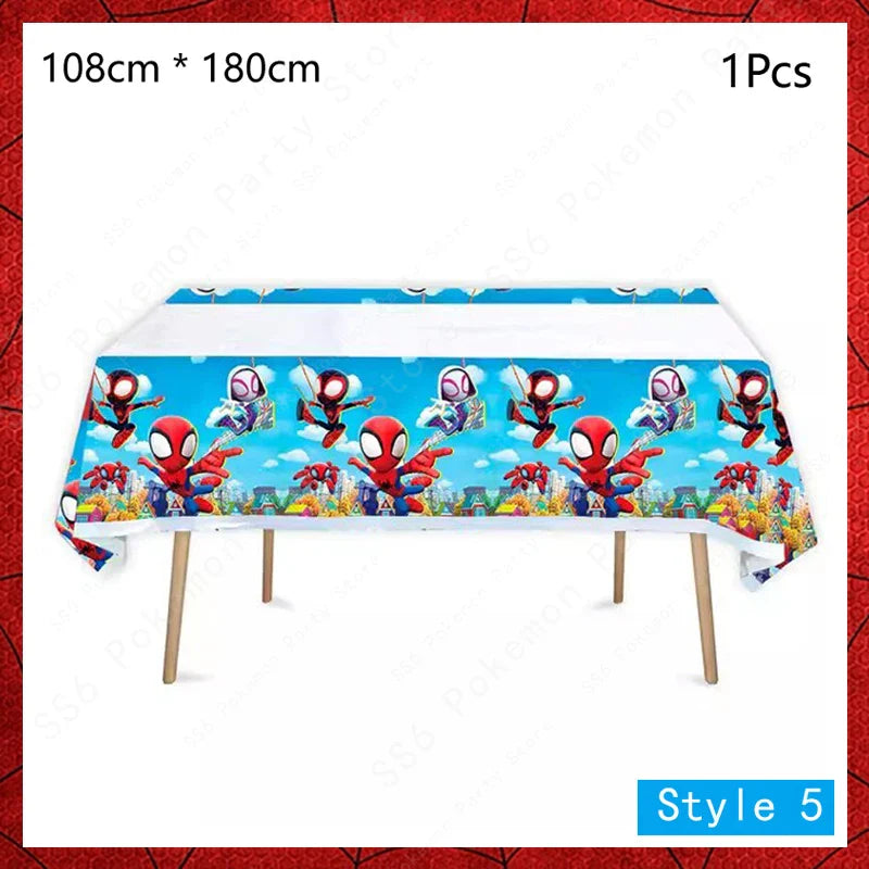 Spiderman Kids Birthday Party Supplies - Disposable Tableware Set with Plates, Cups, Napkins & Favor Bags
