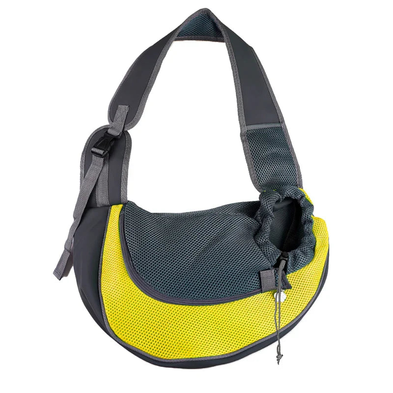 Pet Sling Carrier Shoulder Bag — Mesh Crossbody Travel Carrier for Small Dogs & Cats (S: up to 6.6 lb / 3 kg, L: up to 13.2 lb / 6 kg)