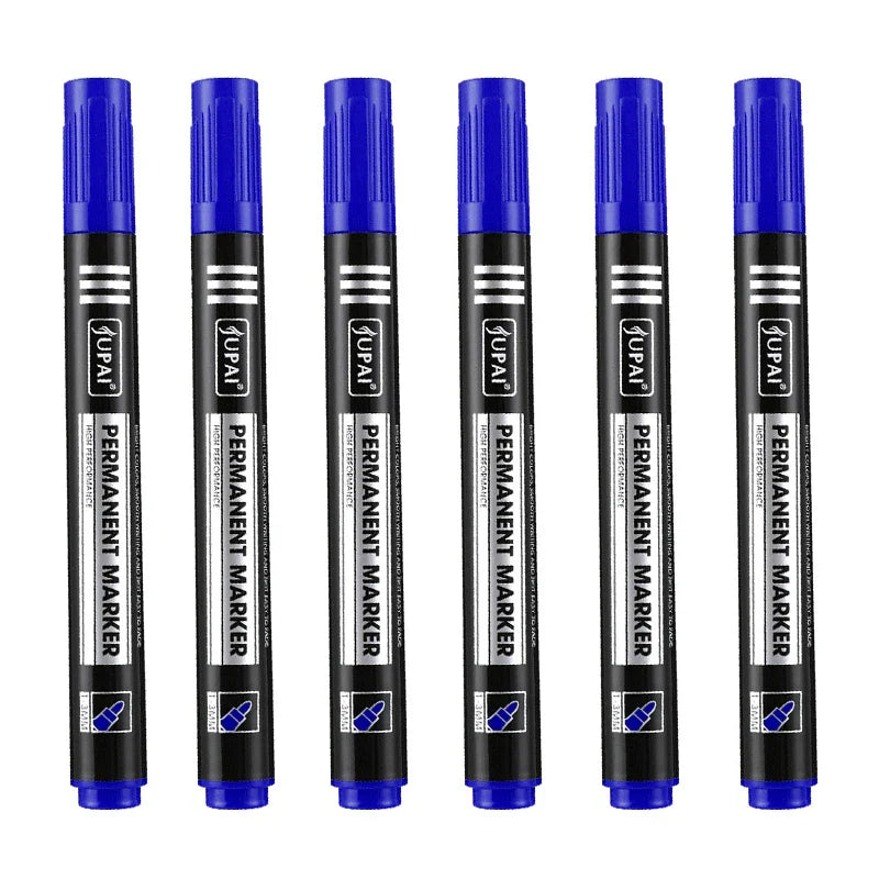 Permanent Fine Tip Marker Pens 1.5mm Waterproof Ink - 3/6 Pack Black Blue Red