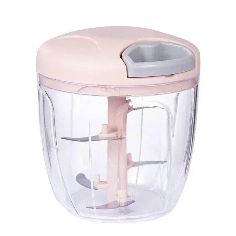 Manual Garlic Press Chopper 500ml/900ml Stainless Steel Blade Garlic Crusher & Onion Cutter