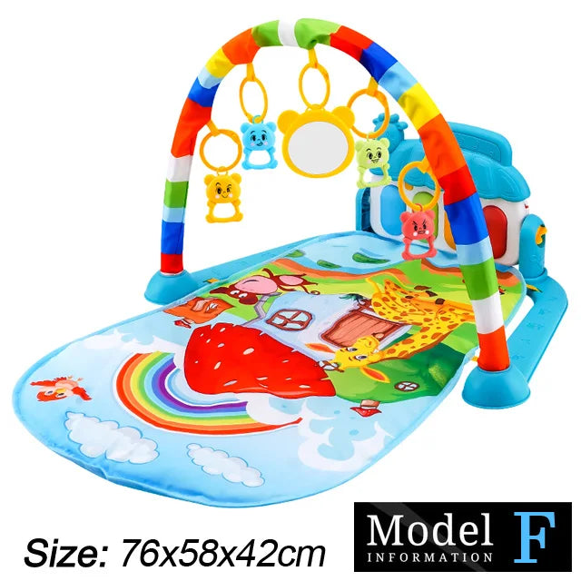 Baby Kick & Play Piano Gym Mat - Musical Tummy Time Activity Playmat for 0-36 Months (30 x 23 x 16.5 in / 76 x 58 x 42 cm)