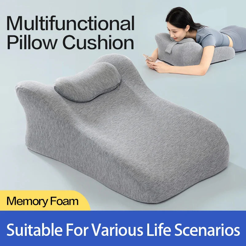 Multifunctional Prone Memory Foam Lie-Down Sleeping Pillow Cushion for Bed