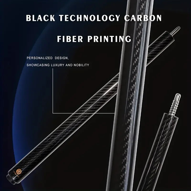 Carbon Fiber Pool Cue with Extension — Customizable Tip 9.5–13.9mm, Multiple Joints & Weights, 58.1in (147.7cm) 1/2 Joint Billiard Cue