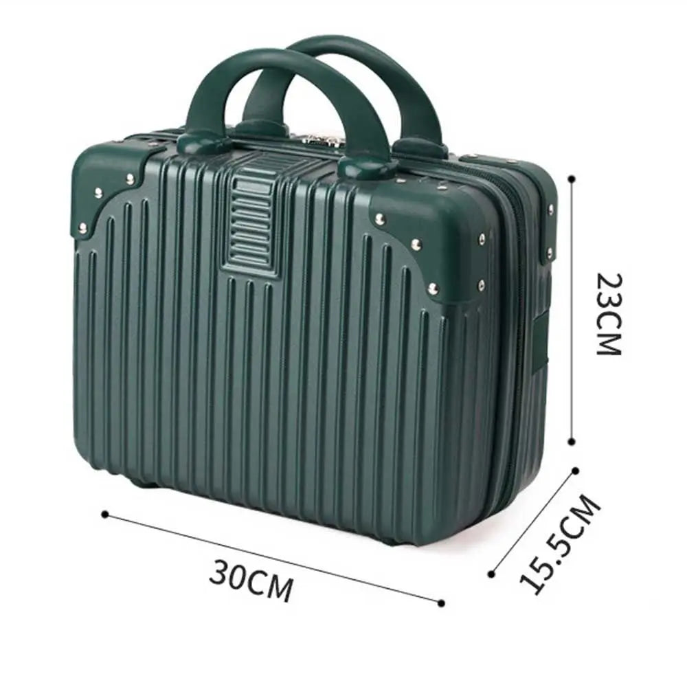 14-Inch Mini Travel Makeup Case — Hard Shell Cosmetic Organizer with Password Lock
