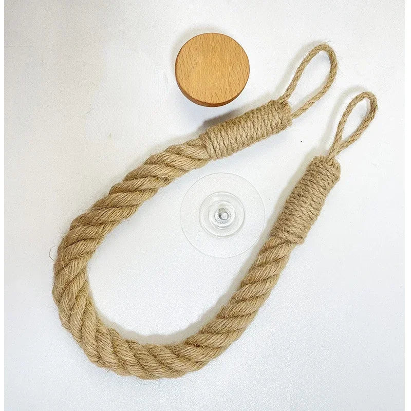 Nail-Free No-Drill Rope Paper Towel & Toilet Roll Holder - Wall-Mounted Towel Rack and Tissue Hook