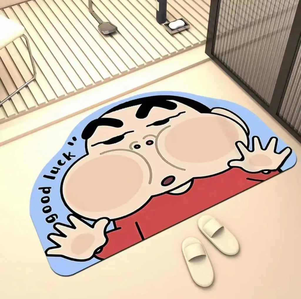 Cartoon Anime Quick-Dry Bath Mat – Soft Absorbent Shower Rug for Bathroom & Home Gifts