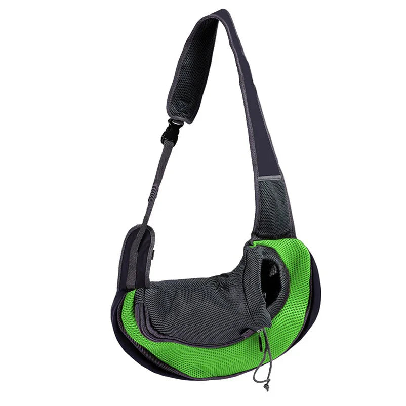 Portable Nylon Pet Carrier Sling – Hands-Free Shoulder Crossbody Bag for Small Dogs & Cats