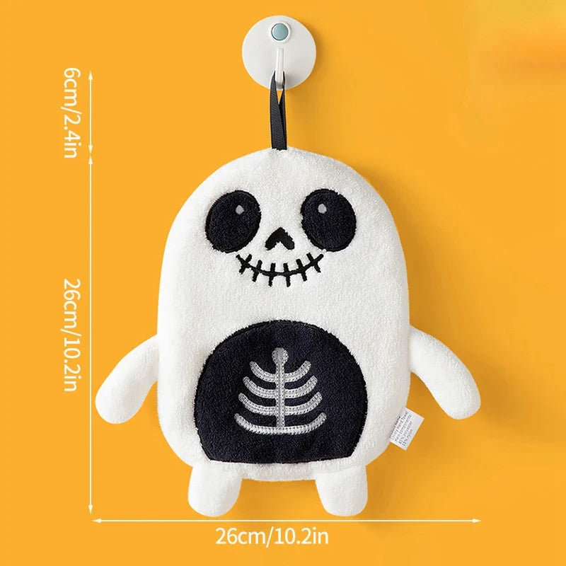 Pumpkin Halloween Hand Towel Super Absorbent Coral Velvet Handkerchief with Hanging Loop