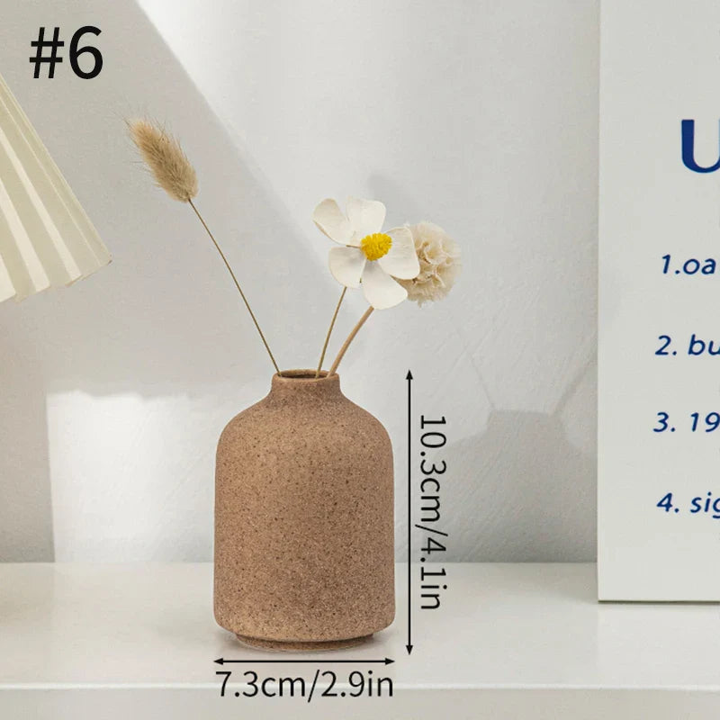 Ceramic Decorative Vase for Dried Flowers & Hydroponic Plants, Modern Table Ornament for Living Room Bedroom Office