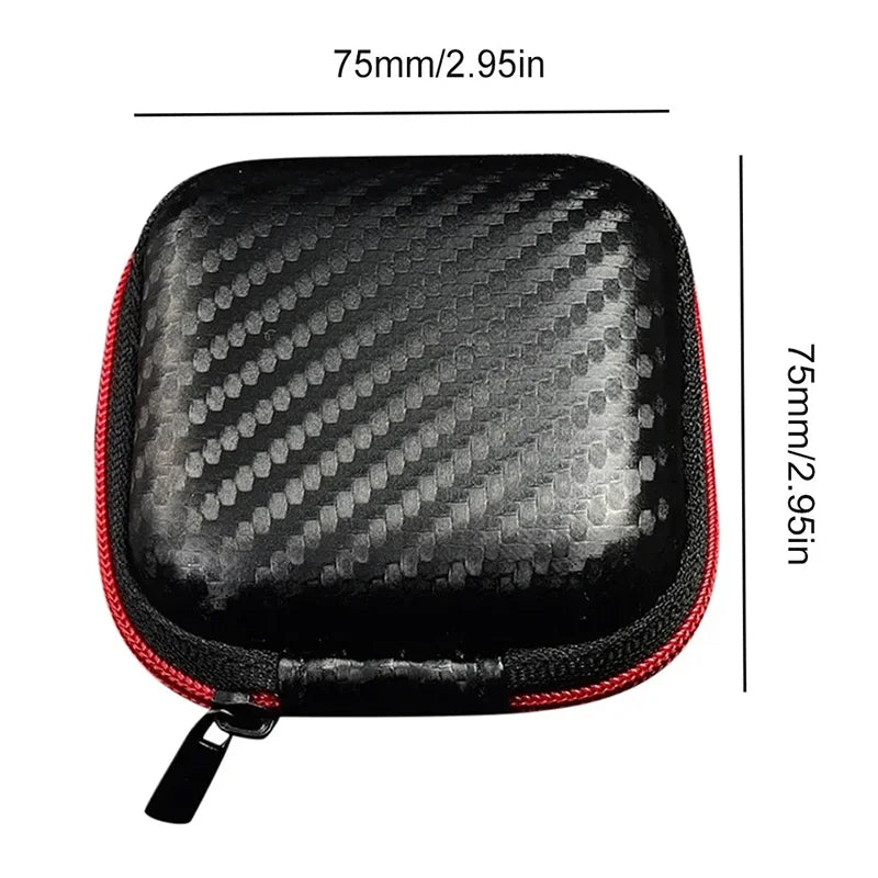 Compact EVA Earphone Case Zipper Pouch - Portable Hard Shell Headphone Storage 3 x 3 x 1.1 in (7.5 x 7.5 x 2.9 cm)