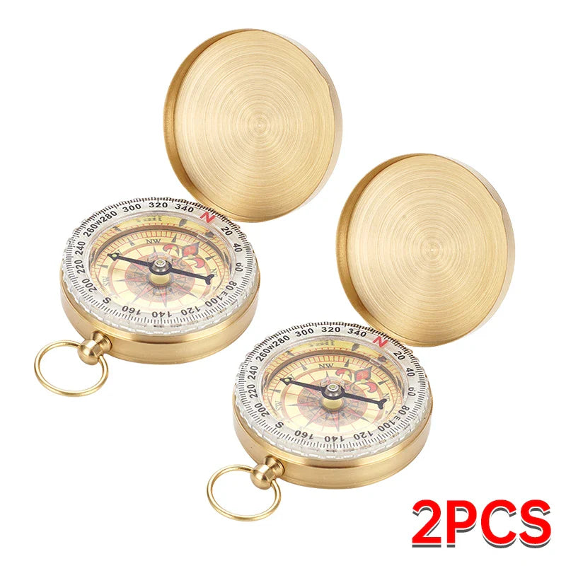 Copper Pocket Compass – Waterproof Glow-in-the-Dark Navigation Compass with Lanyard, 2 x 2 in (5 x 5 cm)