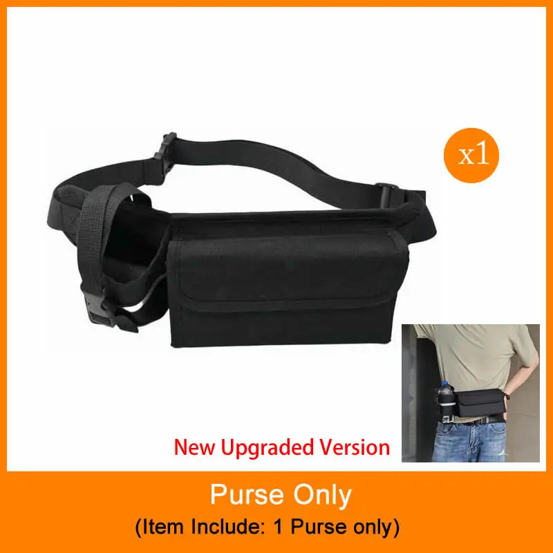 Waiter Cash Wallet Waist Bag with 8-Slot Euro Coin Dispenser – Fanny Pack Coin Holder for Servers, Drivers & Cashiers