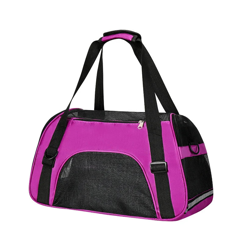 Portable Mesh Pet Carrier – Breathable Foldable Travel Handbag for Cats & Small Dogs
