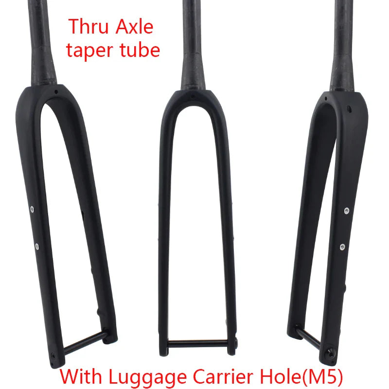 700C UD T800 Full Carbon Road & Gravel Bike Fork — Disc Brake, Luggage Carrier Mount, 45mm Offset