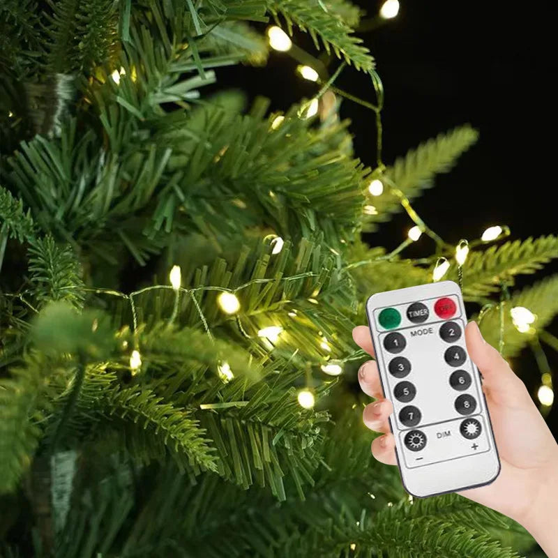 LED Firecracker String Lights – Remote Control 30/50/75M (900/1500/2000 LEDs) Copper Wire Fairy Lights with EU/US Plug, IP65 Waterproof for Wedding Halloween Christmas