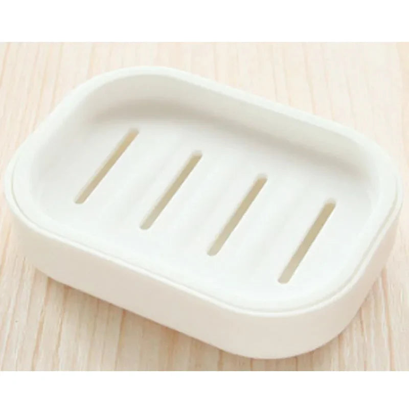 Double Layer Drain Soap Dish Portable Plastic Soap Holder for Bathroom & Travel (4.13 x 2.95 x 0.79 in / 10.5 x 7.5 x 2 cm)