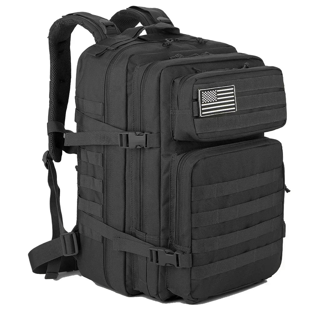 45L (2,746 cu in) Tactical Backpack — 3-Day Outdoor Hiking Camping Trekking Gym Bag for Men & Women