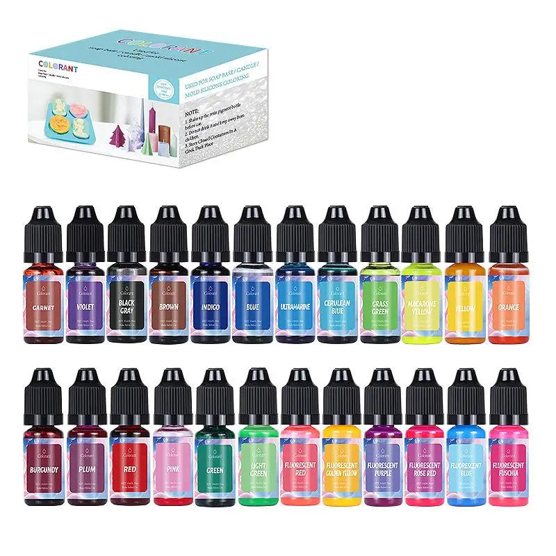 Candle Dye Liquid Colorant Kit – Pigment Set for DIY Candles & Soap, Compatible with Soy Beeswax Gel Paraffin (10ml / 5ml Bottles)