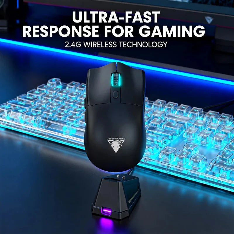 Wireless Ergonomic Gaming Mouse 3-Level DPI Dual-Mode Connection Magnetic Charging Dock
