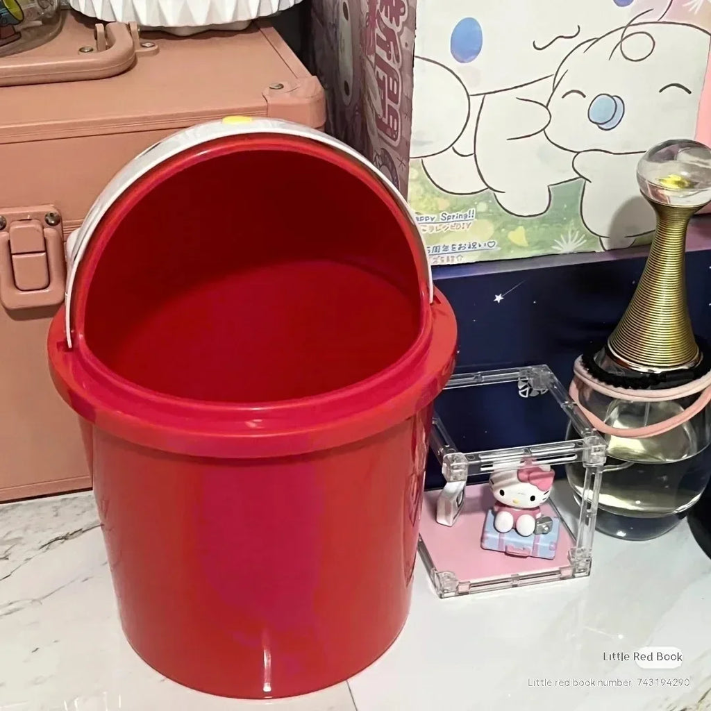 Kawaii Cat Dustbin Trash Can – Cute PVC Character Bin for Bedroom & Living Room, 21 cm (8.3 in) or 37 cm (14.6 in)