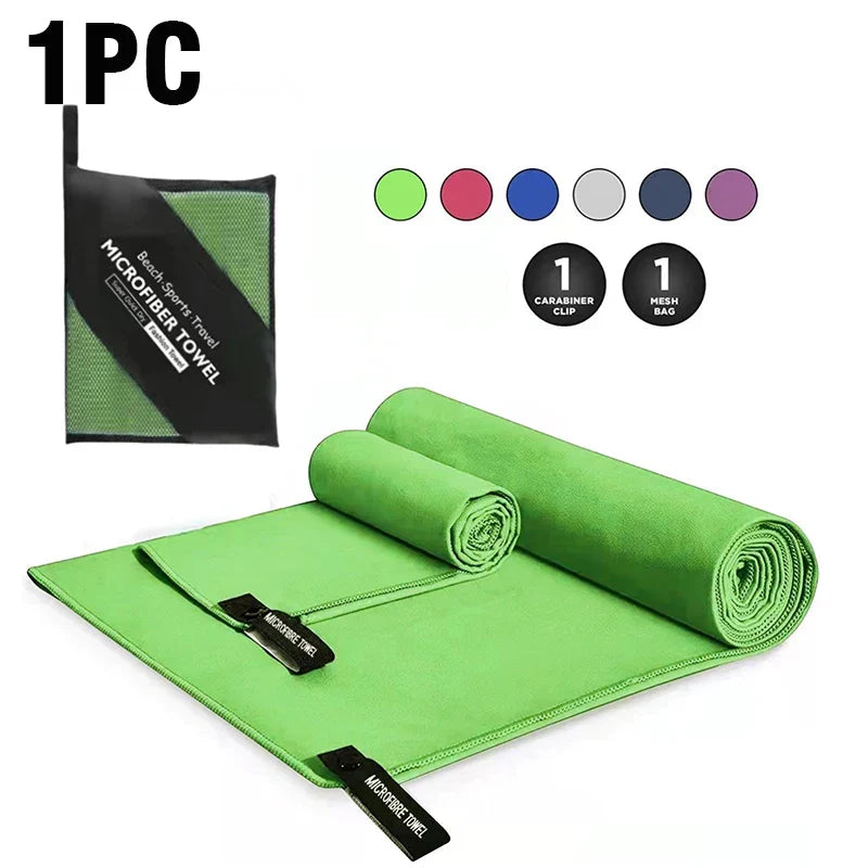 Microfiber Quick-Dry Large Beach & Sports Towel for Travel, Gym, Yoga, Swimming