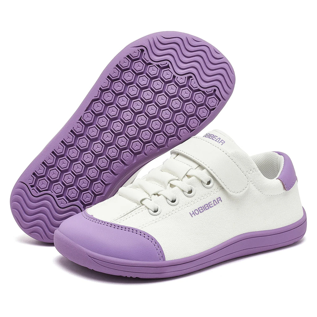 Kids Barefoot Wide Toe Minimalist Sneakers Unisex Lightweight Hook & Loop PU Leather & Textile Shoes