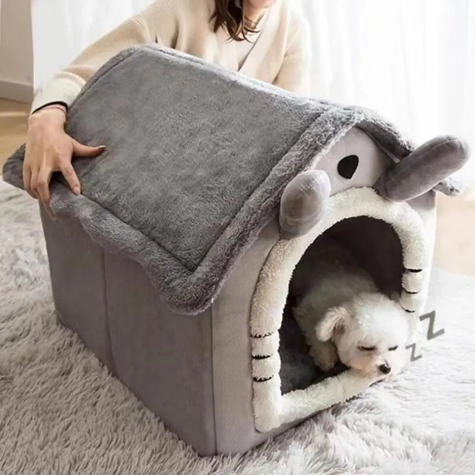 Coral Fleece Dog Bed Sofa – Soft Washable Plush Pet Couch for Dogs