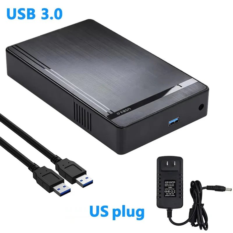 USB 3.0 to SATA External Hard Drive Enclosure – Supports 2.5-inch & 3.5-inch HDD/SSD, Up to 10TB, 5Gbps (Includes 12V Adapter)