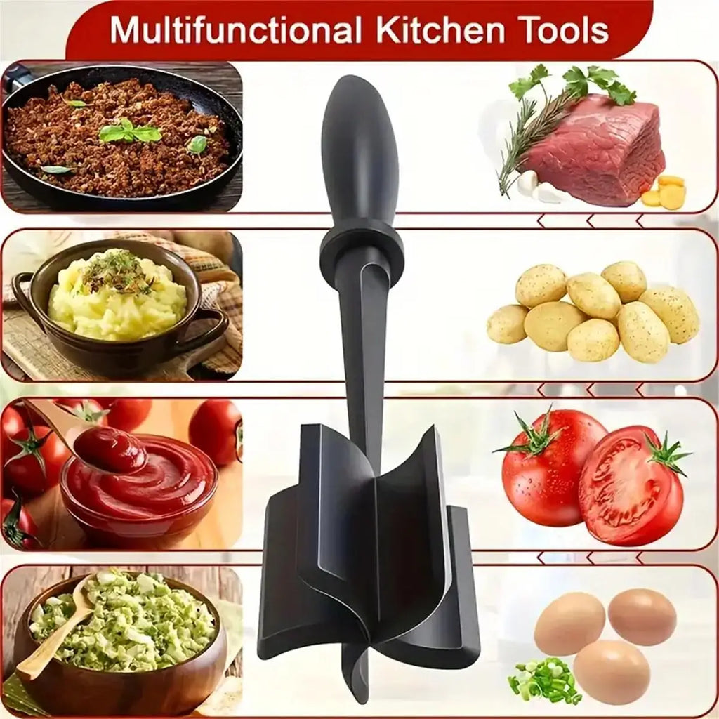 Kitchen Meat Chopper & Shredder Heat-Resistant Ground Beef Smasher for Hamburger Patties