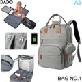 Waterproof Diaper Bag Backpack for Moms – Multi-Pocket Baby Travel Tote with Changing Pad & Stroller Straps