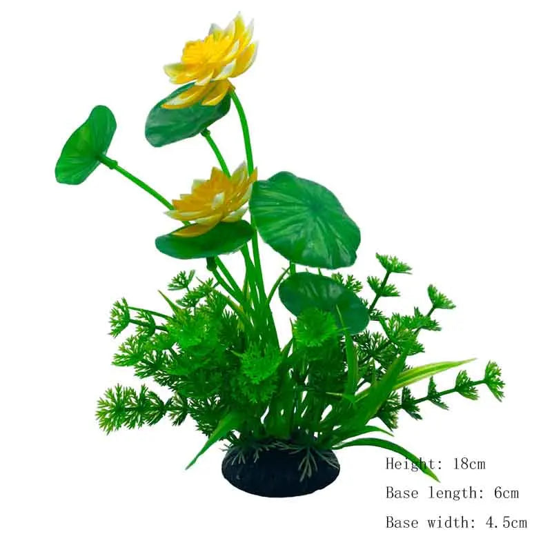 Artificial Aquarium Plants – Plastic Underwater Green Shrubs with Resin Base, Fish Tank Decoration